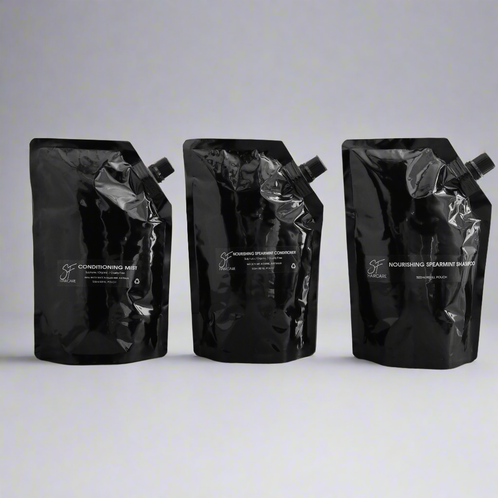 Essentials Shampoo / Conditioner 500ml & Conditioning Mist 250ml (pre filled glass bottles)
