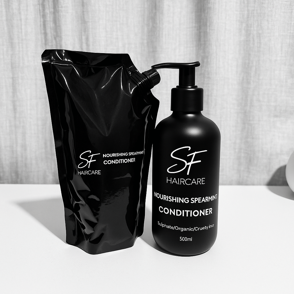 Nourishing Spearmint Conditioner 500ml Empty Bottle + Refill Pouch