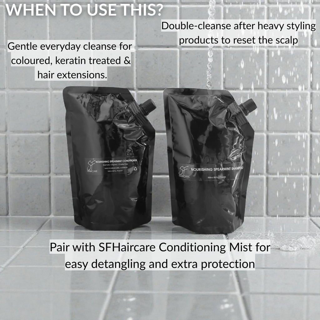 Duo Nourishing Spearmint Shampoo & Conditioner 500ml (pre filled glass bottles)