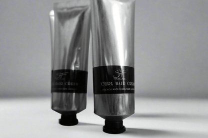 Close-up of SFHaircare Curl Cream texture – defines curls and adds shine
