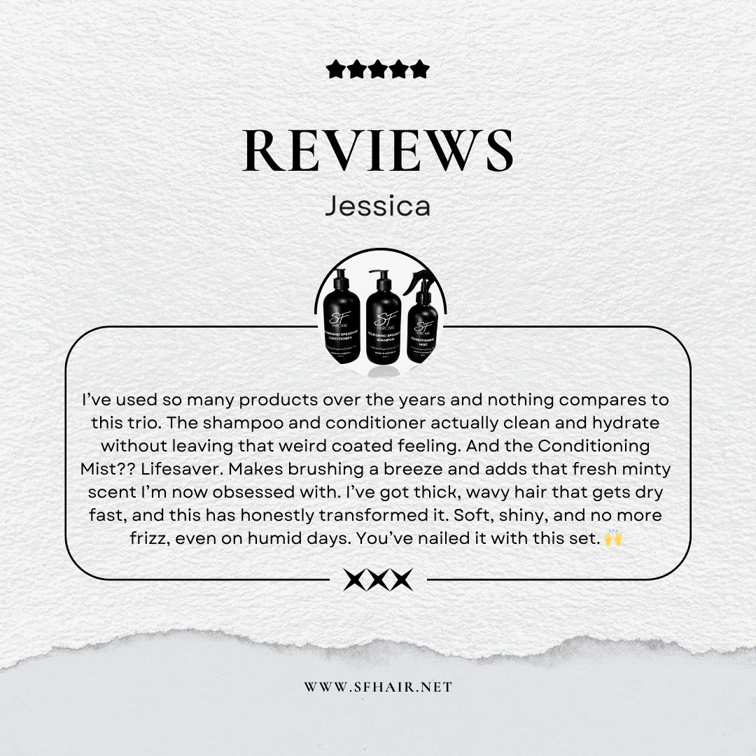 Essentials Trio Refill Pouch Shampoo/Conditioner 500ml / Conditioning Mist 250ml - SFHaircare