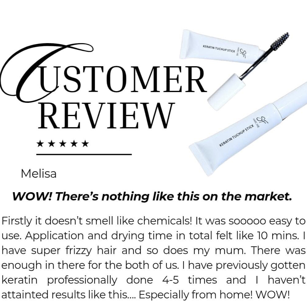 Salon-quality keratin stick for sleek, smooth hairline