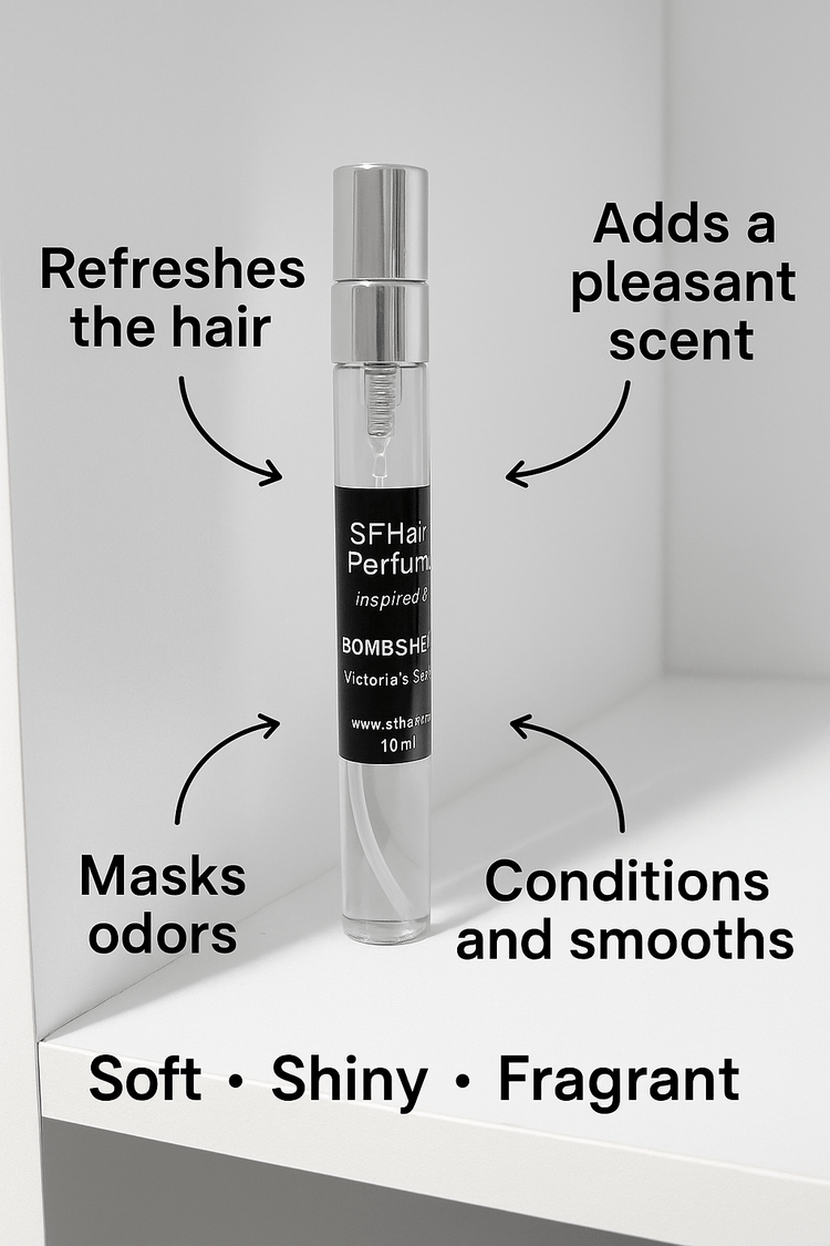 Luxury hair perfume mist for soft, glossy and fresh-scented hair